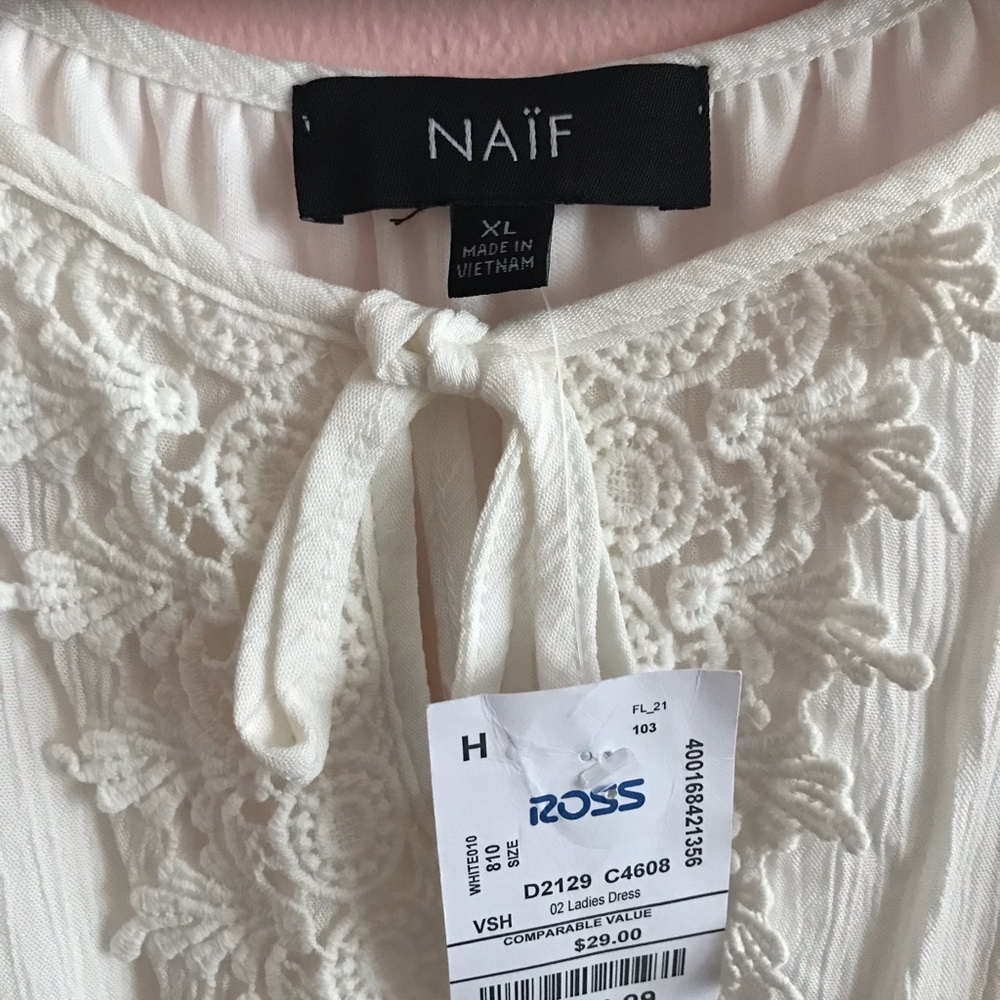 Ivory peasant dress
